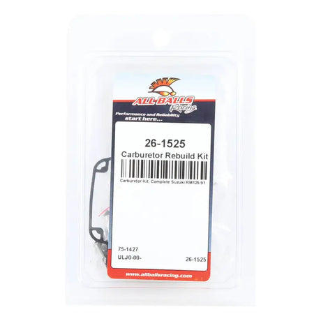 All Balls 26-1525 carburetor rebuild kit in clear plastic packaging for easy use