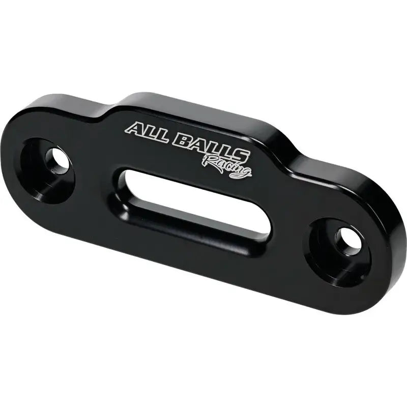 Black metal hawse fairlead with two mounting holes for reliable winching and winch rope