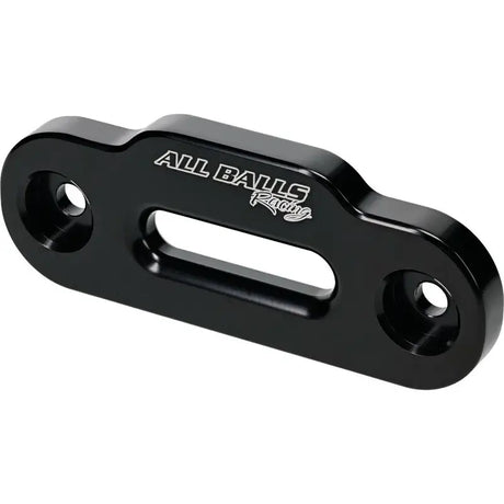 Black metal hawse fairlead with two mounting holes for reliable winching and winch rope