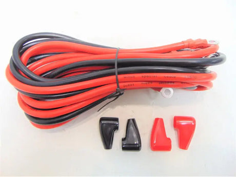 Red and black heavy-duty cable wire kit with protective terminal covers for 4500Lb vehicles