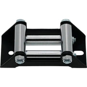 Black and chrome Balls Racing winch roller fairlead on sturdy bracket