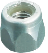 Silver-colored metal lock nut with nyloc insert for ALN2-4500-M big nuts 5/16 inch