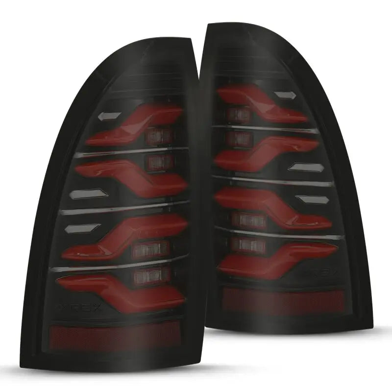 AlphaRex 680070 AlphaRex 05-15 Toyota Tacoma LUXX LED Taillights Blk/Red w/Activ Light/Seq Signal