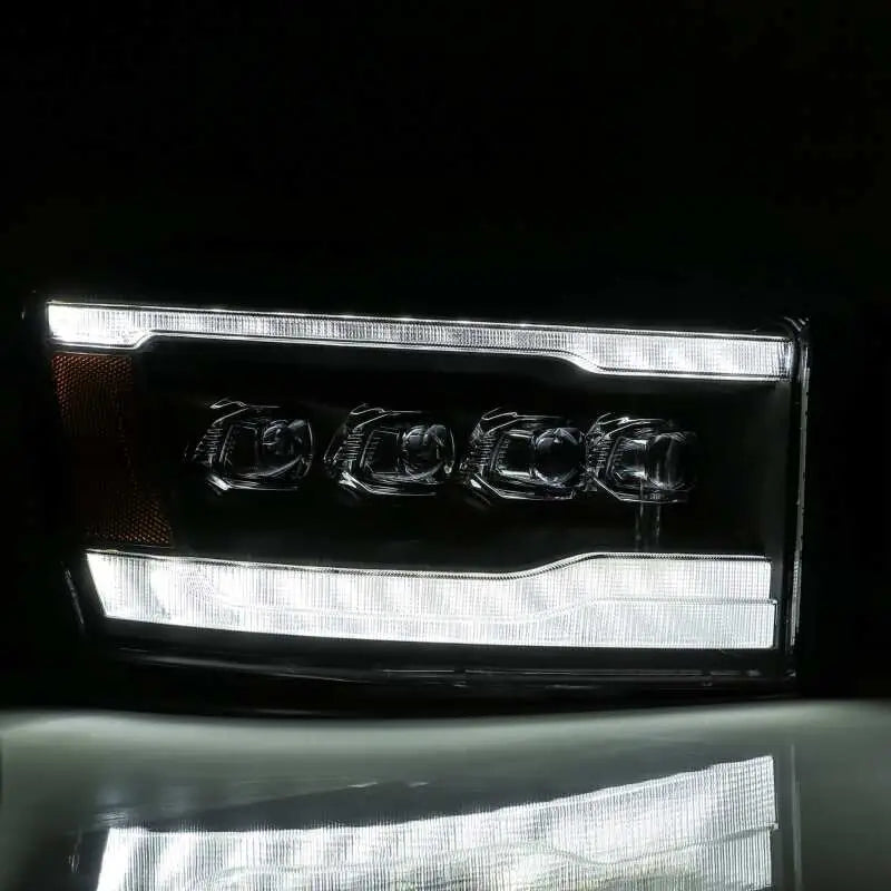 AlphaRex 880536 AlphaRex 06-08 Dodge Ram 1500HD NOVA LED ProjHeadlights Plank Style Blk w/Seq Signal/DRL/Amber LED