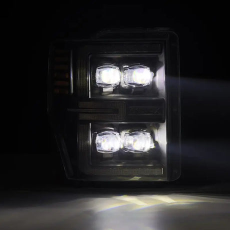 AlphaRex 08-10 Ford F250-550 NOVA-Series LED Projector Headlights Black w/Activ Light/Seq Signal - 880310