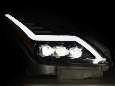 AlphaRex 08-13 Infiniti G37 NOVA LED Projector Headlights Plank Style Design Gloss Black - Truck & Automotive