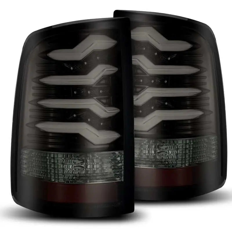 AlphaRex 09-18 Dodge Ram 1500 PRO-Series LED Tail Lights Jet Black, energy-efficient LED technology, SAE and DOT compliant.
