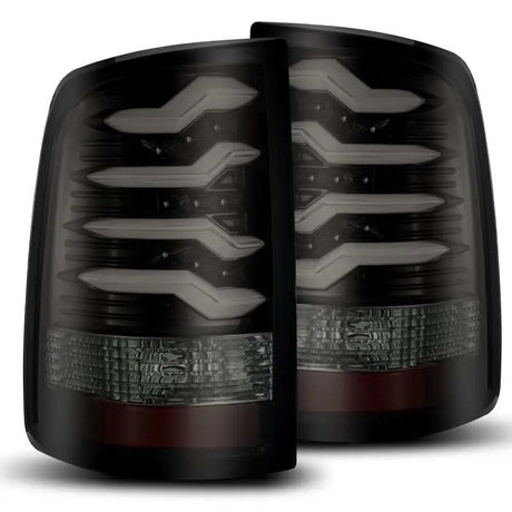 AlphaRex 09-18 Dodge Ram 1500 PRO-Series LED Tail Lights Jet Black, energy-efficient LED technology, SAE and DOT compliant.