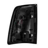 AlphaRex 09-18 Dodge Ram 1500 PRO-Series LED Tail Lights Jet Black, back view showing wiring and components.