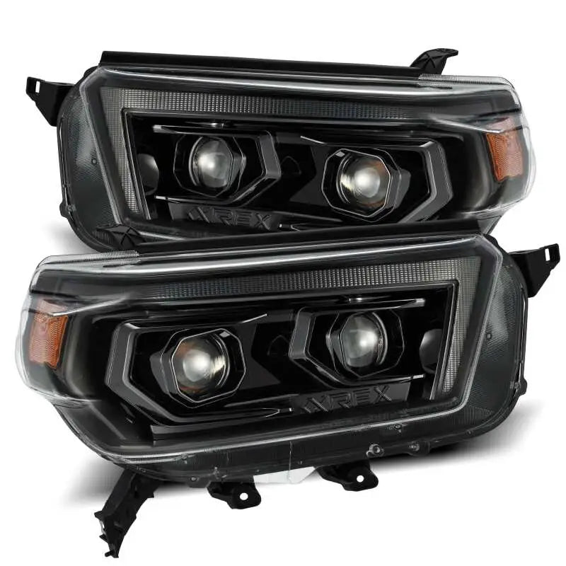 AlphaRex 880754 AlphaRex 10-13 Toyota 4Runner PRO-Series Proj Headlights Plank Style Alpha Blk w/Seq Signal/DRL