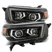 AlphaRex 880755 AlphaRex 10-13 Toyota 4Runner PRO-Series Projector Headlights Plank Style Black w/Seq Signal/DRL