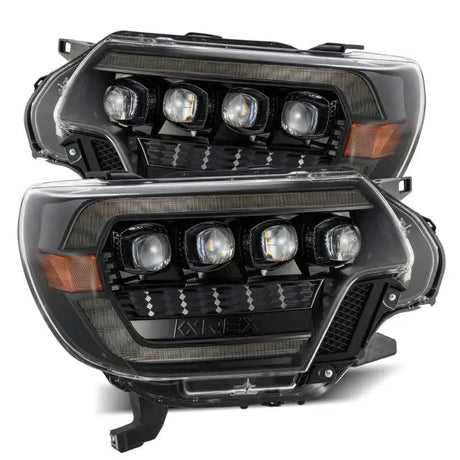 AlphaRex 12-15 Toyota NOVA LED Proj Headlights Plank Style Alpha Blk w/Activ Light/Seq Signal/DRL - Truck & Automotive