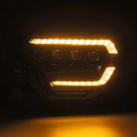 AlphaRex 12-15 Toyota NOVA LED Proj Headlights Plank Style Alpha Blk w/Activ Light/Seq Signal/DRL - Truck & Automotive
