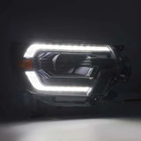 AlphaRex 12-15 Toyota Tacoma LUXX LED Projector Headlights Plank Style Alpha Black w/DRL - Truck & Automotive