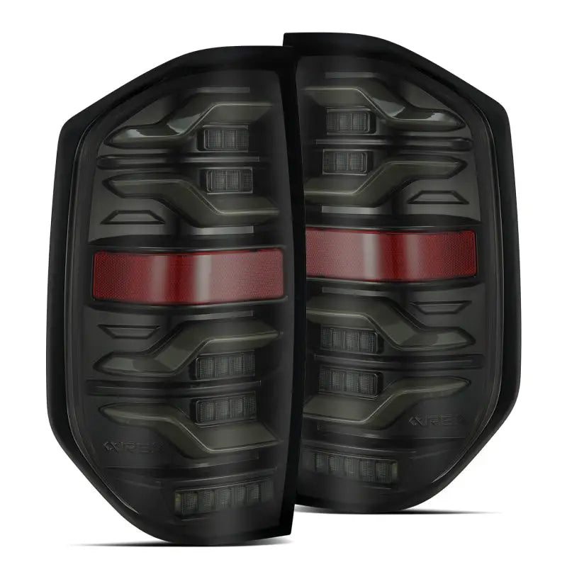 AlphaRex 14-21 Toyota Tundra LUXX LED Taillights Alpha Blk w/Activ Light/Seq Signal - Truck & Automotive