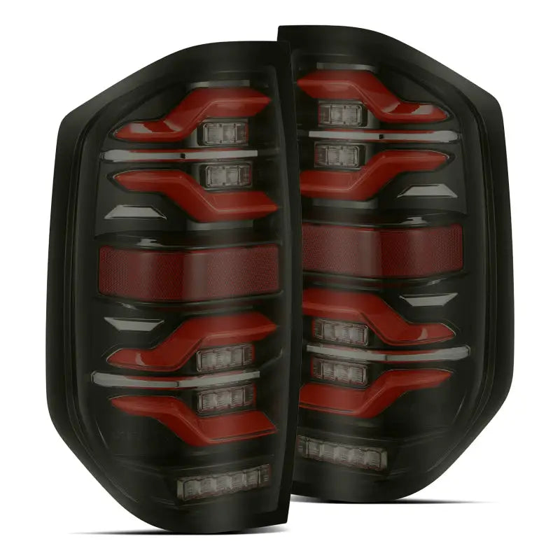 AlphaRex 14-21 Toyota Tundra LUXX LED Taillights Black/Red w/Activ Light/Seq Signal - Truck & Automotive