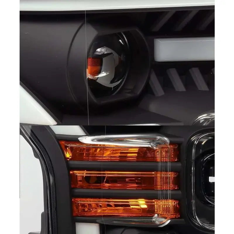 AlphaRex 880167 AlphaRex 15-17 Ford F-150 LUXX LED Projector Headlights Plank Style Black w/Activ Light/DRL