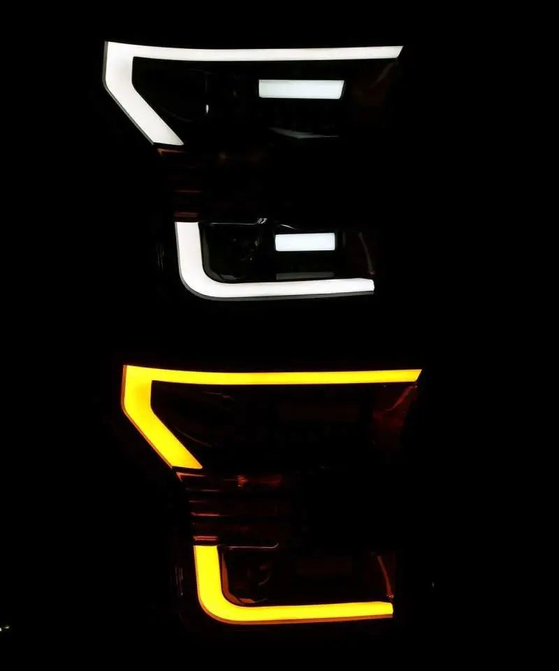 AlphaRex 15-17 Ford F-150 LUXX LED Projector Headlights Plank Style Black w/Activ Light/DRL - Truck & Automotive