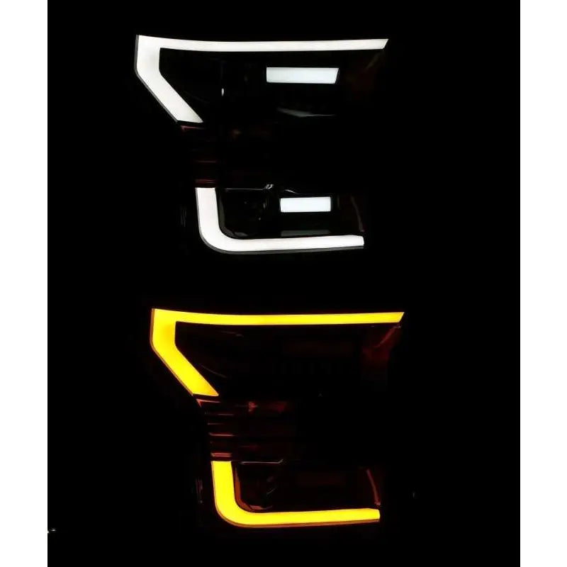 AlphaRex 880167 AlphaRex 15-17 Ford F-150 LUXX LED Projector Headlights Plank Style Black w/Activ Light/DRL