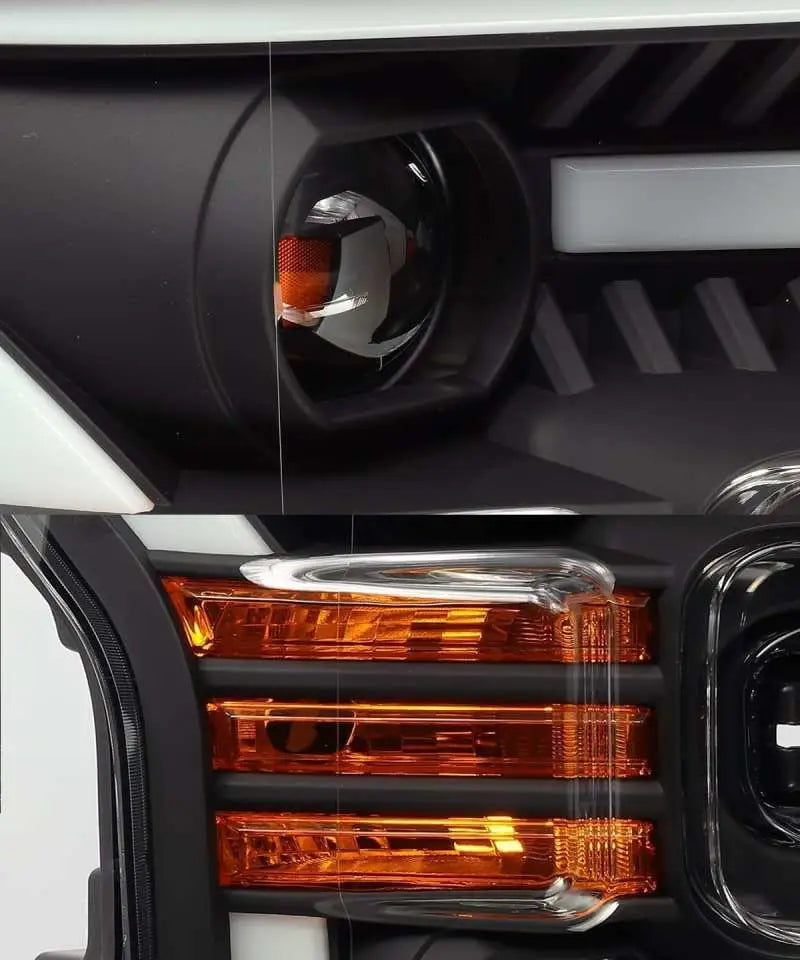 AlphaRex 15-17 Ford F-150 LUXX LED Projector Headlights Plank Style Black w/Activ Light/DRL - Truck & Automotive