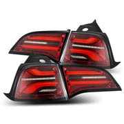 AlphaRex 601020 AlphaRex 17-22 Tesla Model 3 PRO-Series LED Tail Lights Red Smoke w/Seq Sig