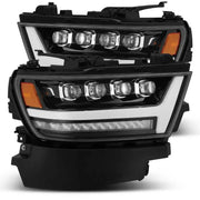 AlphaRex 880516 AlphaRex 19-20 Ram 1500HD NOVA LED Proj Headlights Plank Style Gloss Blk w/Activ Lght/Seq Signal/DRL