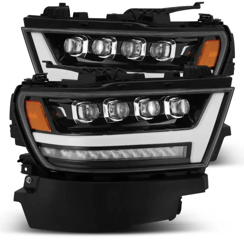 AlphaRex 880516 AlphaRex 19-20 Ram 1500HD NOVA LED Proj Headlights Plank Style Gloss Blk w/Activ Lght/Seq Signal/DRL