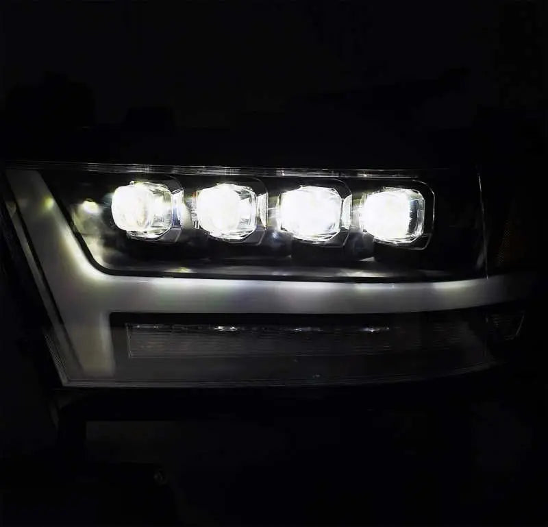 AlphaRex 19-20 Ram 1500HD NOVA LED Proj Headlights Plank Style Gloss Blk w/Activ Lght/Seq Signal/DRL - Truck &