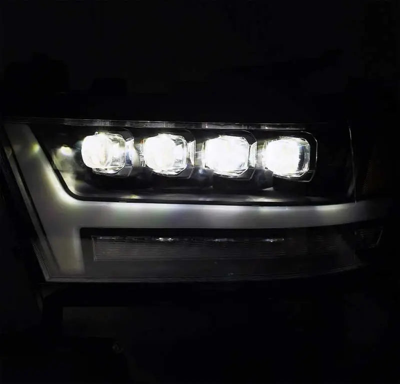 AlphaRex 19-20 Ram 1500HD NOVA LED Proj Headlights Plank Style Gloss Blk w/Activ Lght/Seq Signal/DRL - Truck &
