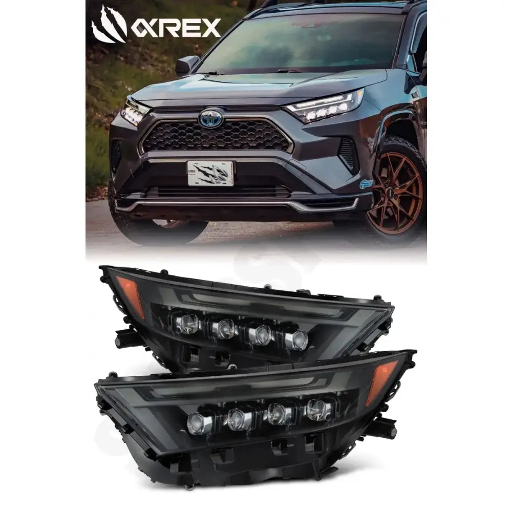 AlphaRex 19-23 Toyota RAV4 NOVA LED Projector Headlights Alpha-Black - 880857 - Lights