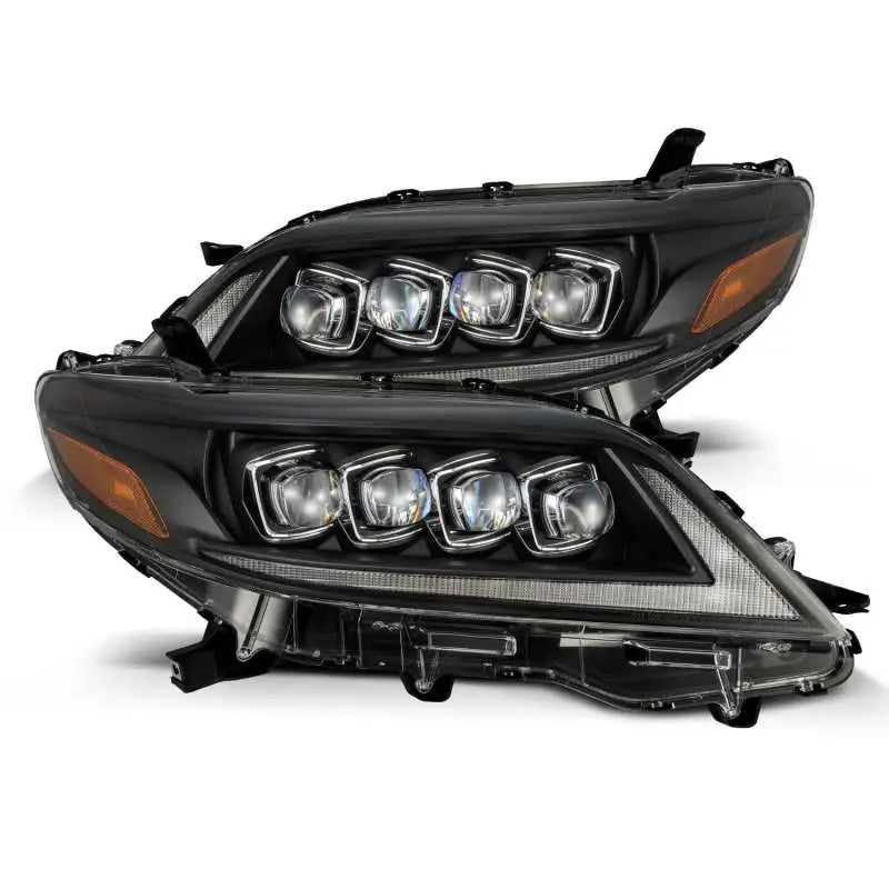 AlphaRex 2011 + Toyota Sienna NOVA LED Proj Headlights Plank Style Black w/Activ Light/Seq Signal/DRL - Truck &