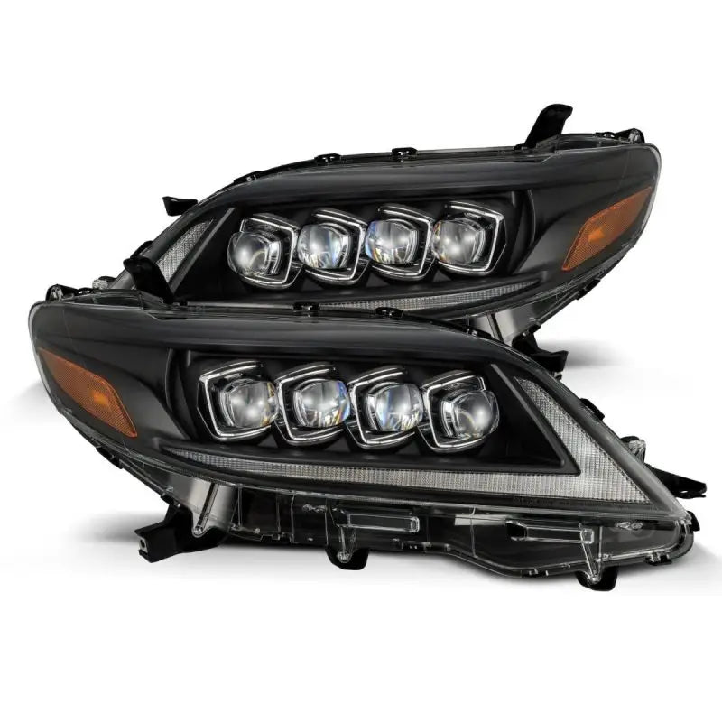 AlphaRex 2011 + Toyota Sienna NOVA LED Proj Headlights Plank Style Black w/Activ Light/Seq Signal/DRL - Truck &