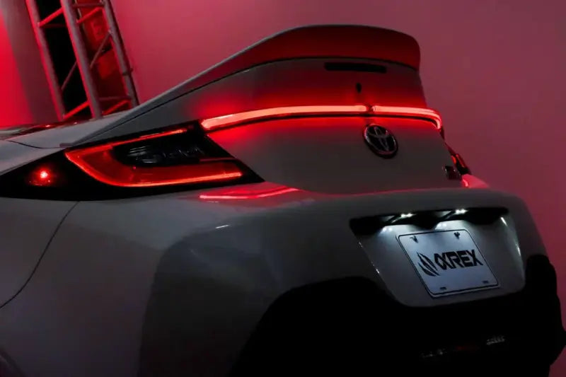 White Toyota GR86 rear with vivid red Luxx LED taillights from AlphaRex 220030