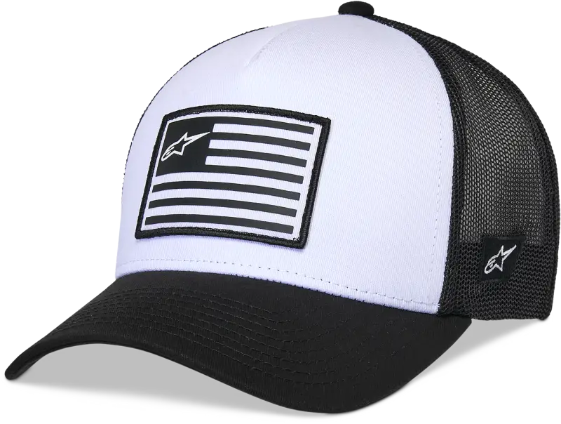 Flag Snapback Hat White/Black - ALPINESTARS