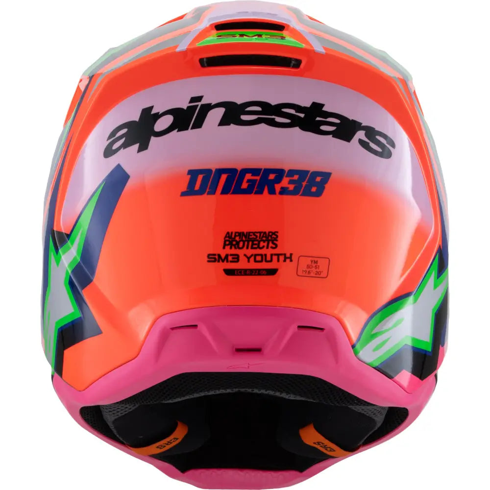 Alpinestars SM3 Youth Deegan Helmet 8301425-433-YS - Purple Youth Small Orng