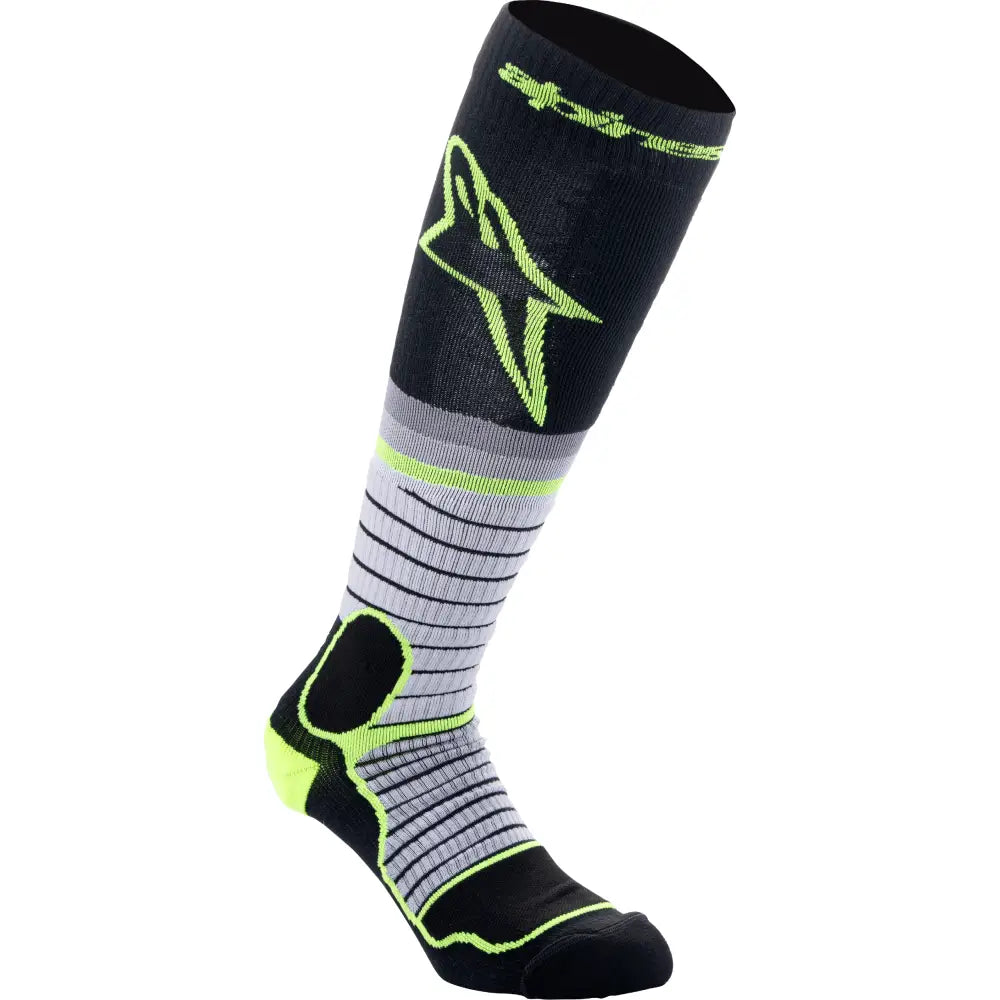 Alpinestars MX Pro Socks 4701524-175-L - Black Gray Yellow Large