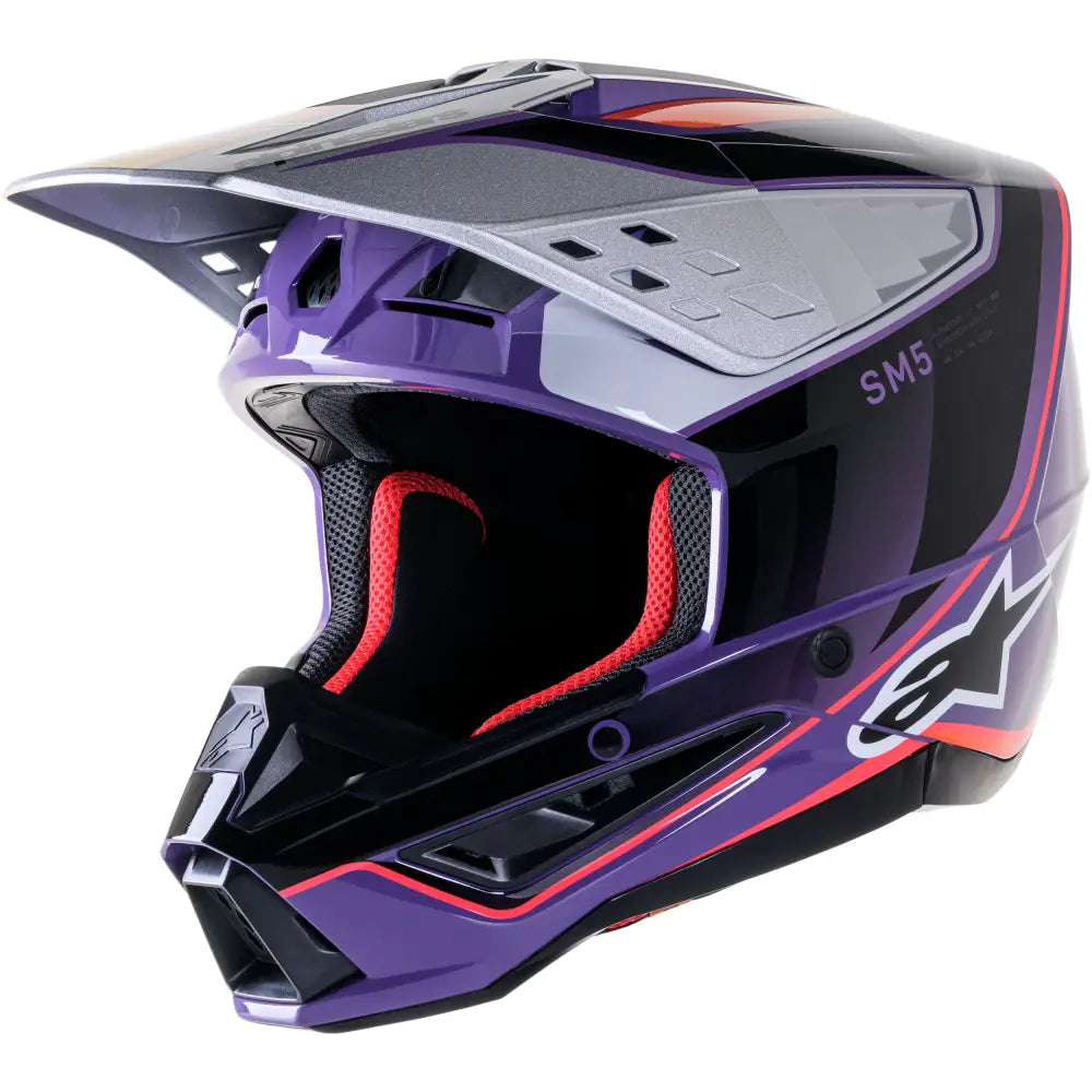 Alpinestars S-M5 Helmet 8306823-3919-XS - Black Small S-M5 Sail Violet