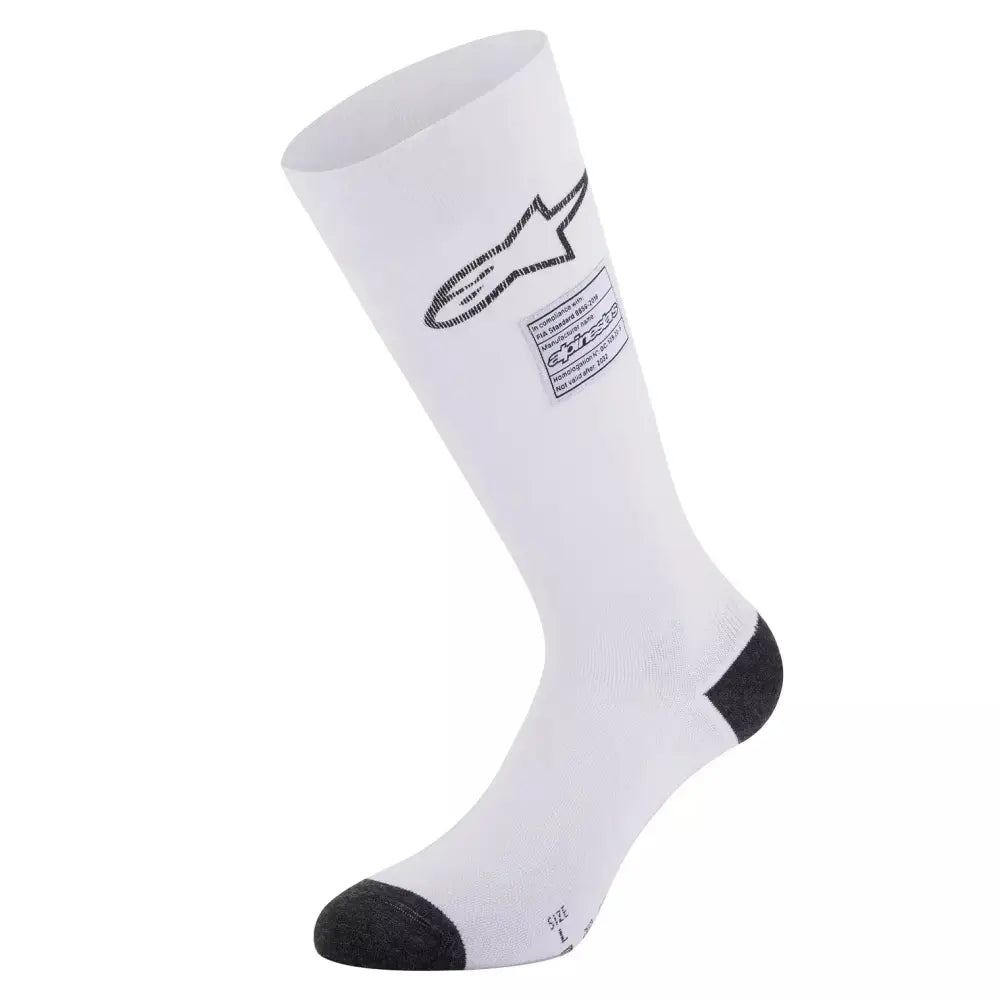 Alpinestars USA FIA Approved Socks 4704323-20-XL - White Large ZX V4
