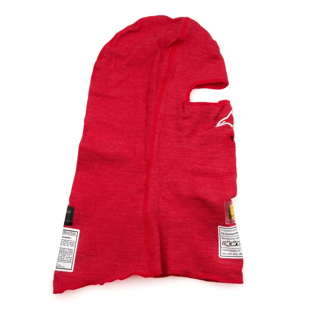 Alpinestars USA Single Eyeport Head Socks 4750126-30-OS - Red Balaclava Evo V3 Fia Sfi