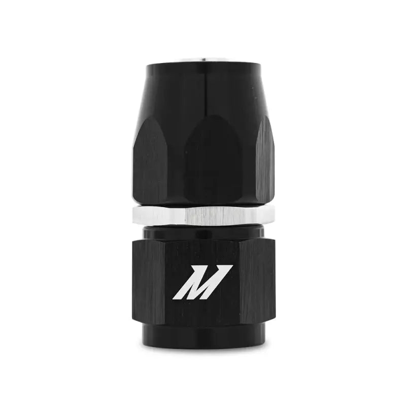 Black and silver aluminum -6AN straight hose fitting for efficient automotive use