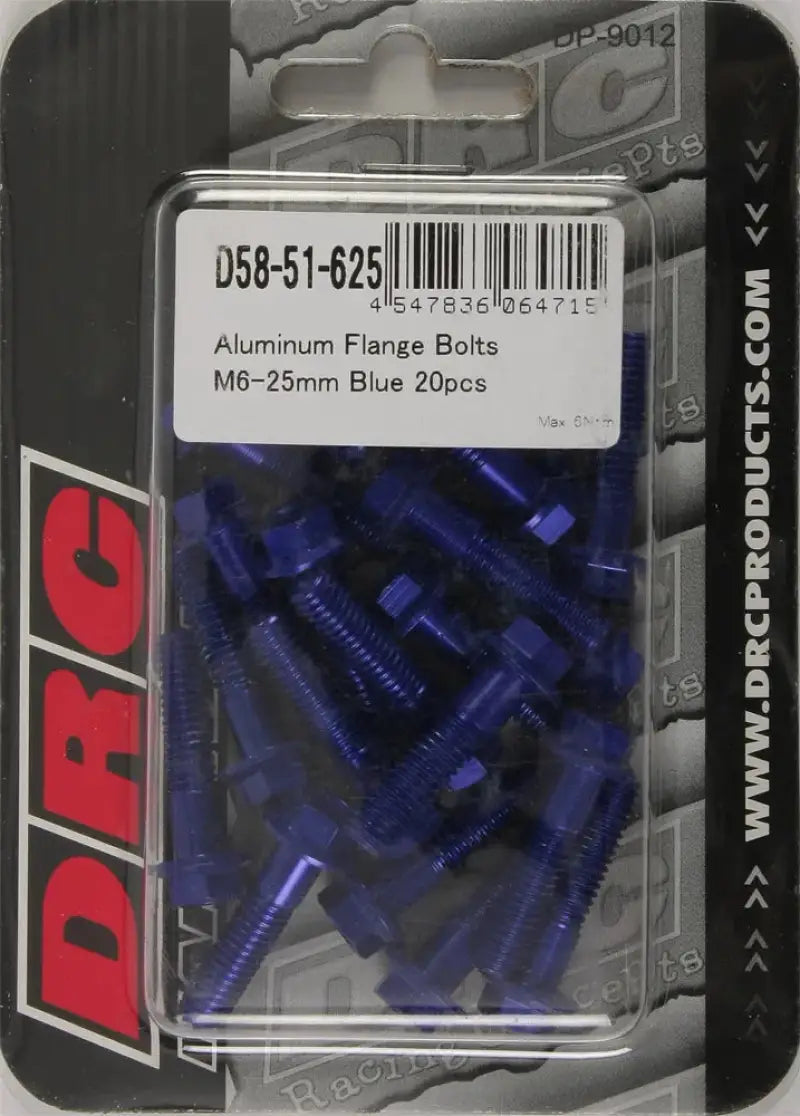 Aluminum Flange Bolts Blue M6x25mm 20/Pk - RV and Auto Parts