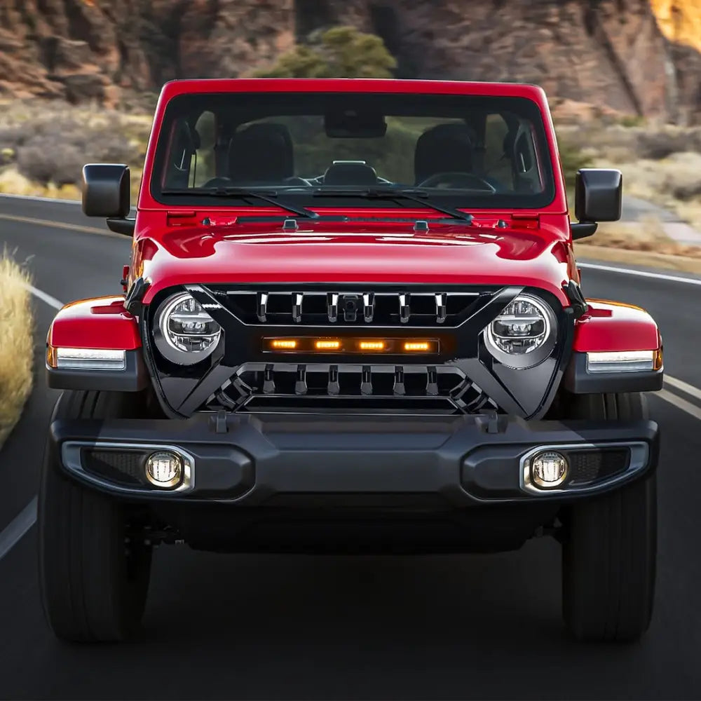 American MOD Aggressive Off-Road Styling Grille Amjpca00128 - Armor Amber Lights FR