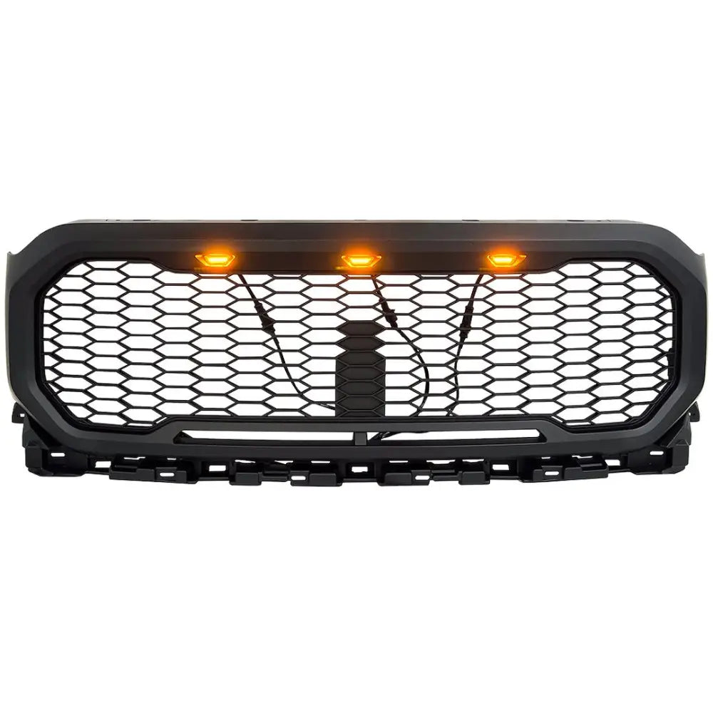 American MOD Mean Aggressive Styling Grille Amfmaa00122 - Mesh Amber Lights