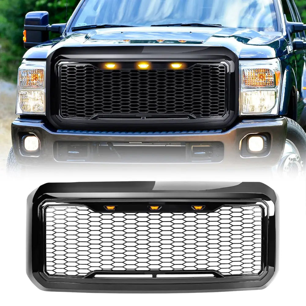 American MOD Mean Aggressive Styling Grille Amfmfa00125 - Raptor Style Mesh Amber