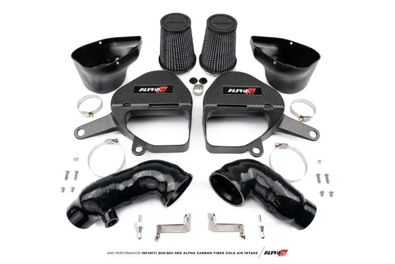 AMS Performance Infiniti Q50/Q60 Red Alpha Matte Carbon Intake Kit - Truck & Automotive
