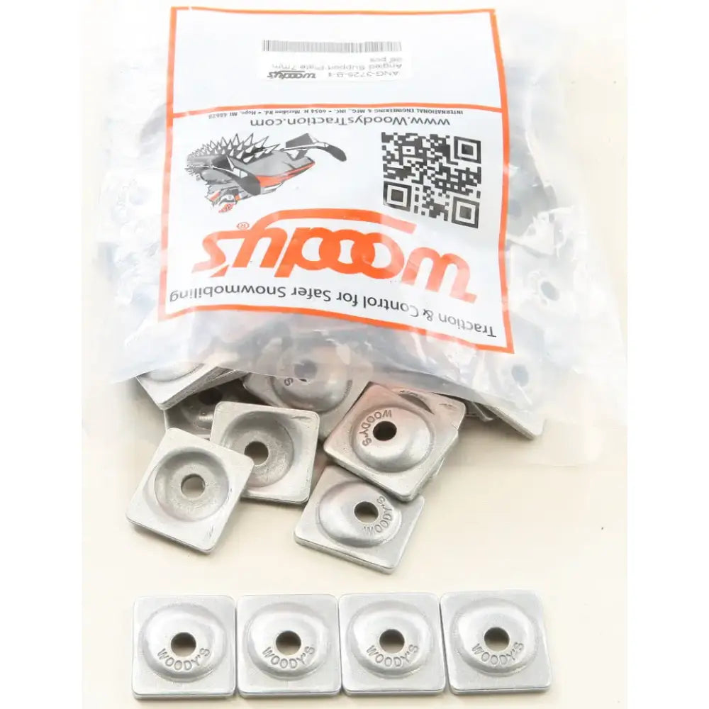 Clear plastic bag with square metal washers for ANG-3725-B Angled Digger Support Plate