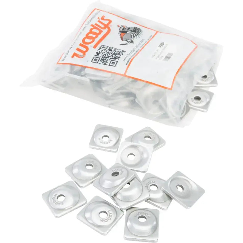 Silver square snowmobile track backers for support plates, ang-3775-b angled design