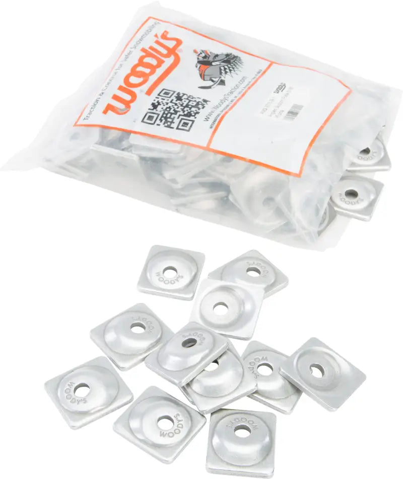 Silver square snowmobile track backers for support plates, ang-3775-b angled design