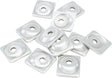 Silver-colored square snowmobile stud backers for ANG-3775-C angled digger support plate