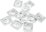 Silver-colored square snowmobile stud backers for ANG-3775-C angled digger support plate